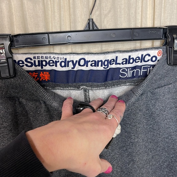 EXCELLENT CONDITION! SUPERDRY ORANGE LABEL CO. SLIM FIT GRAY SWEATPANTS SIZE M - Picture 6 of 14
